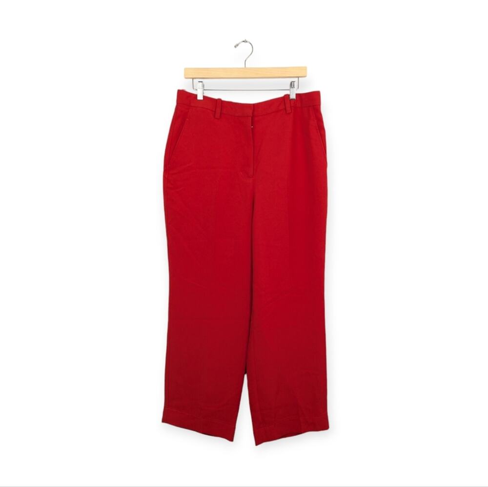NWT 3.1 Phillip Lim Bright Red Straight Leg High Waist Trousers Size 10